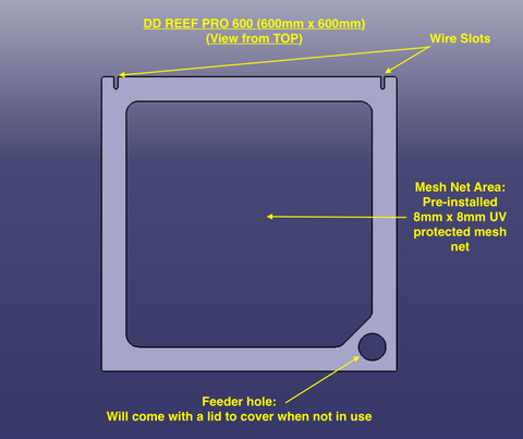 DD REEF PRO 600 (600mm x 600mm) - Polycarbonate Mesh Lid